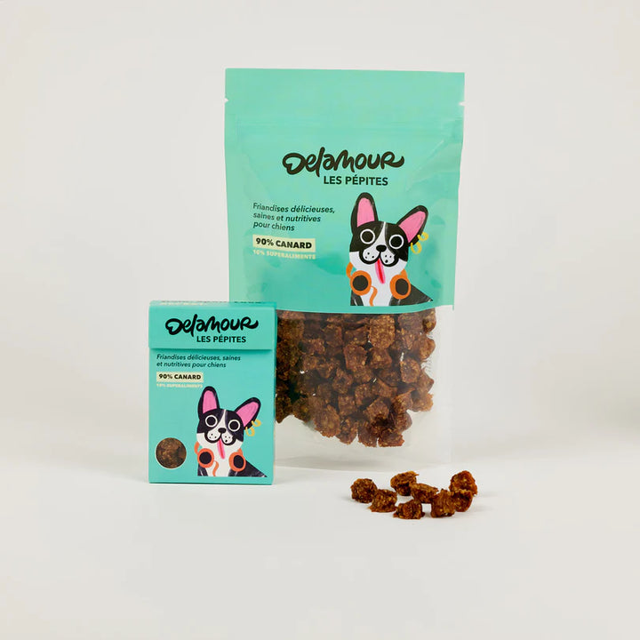 Delamour natūralūs skaniukai su antiena, abrikosais ir jūros dumbliais (75 g.)