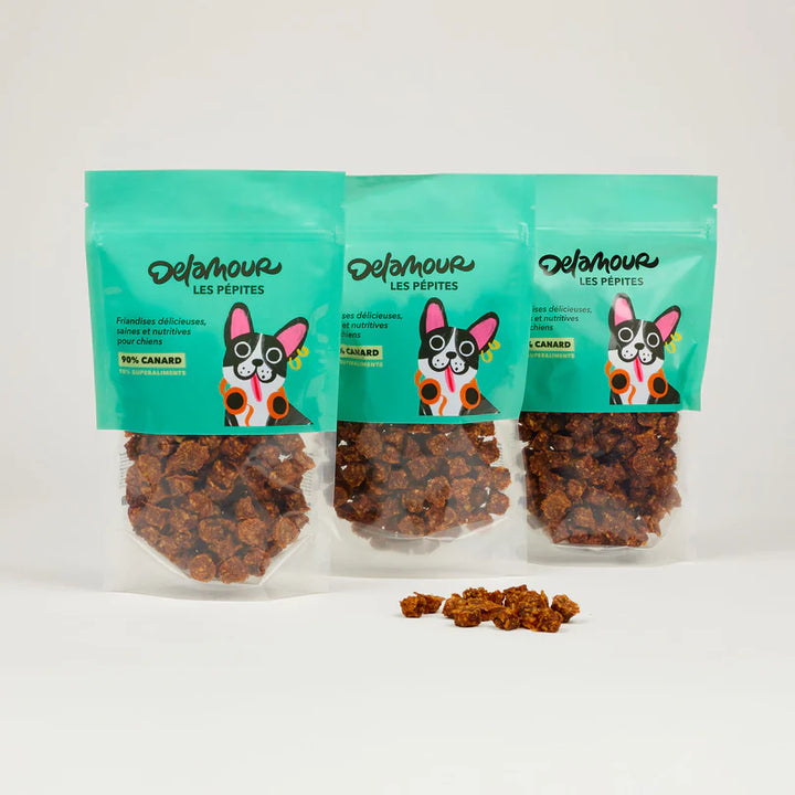 Delamour natūralūs skaniukai su antiena, abrikosais ir jūros dumbliais (150 g.)