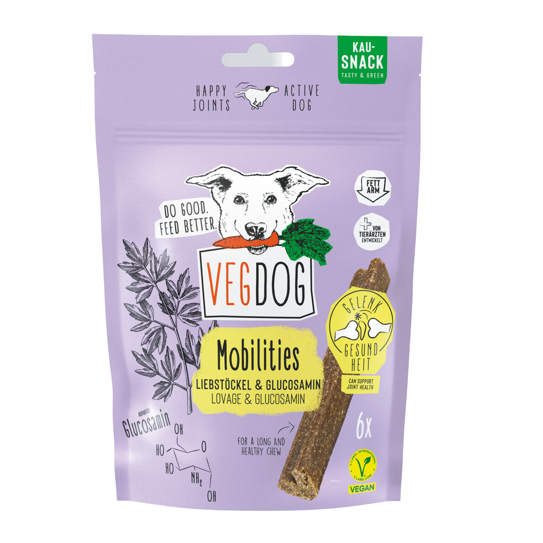 VEGDOG MOBILITIES augaliniai kramtomieji skanėstai sąnariams (115 g.)