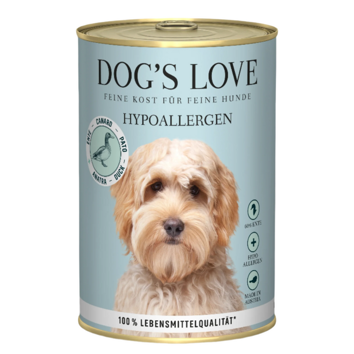 DOG'S LOVE konservai alergiškiems šunims su antiena (400 g.)