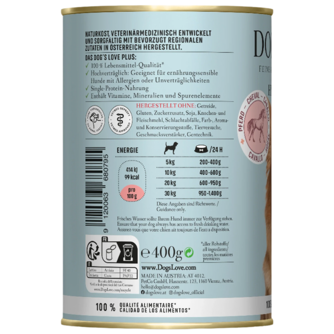 DOG'S LOVE konservai alergiškiems šunims su arkliena (400 g.)