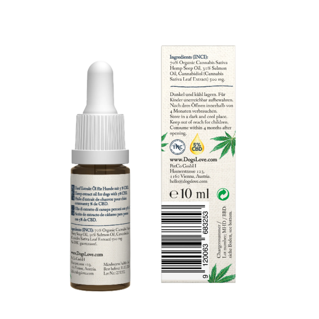 DOG'S LOVE CBD lašiukai (5%) šunims (10 ml.)