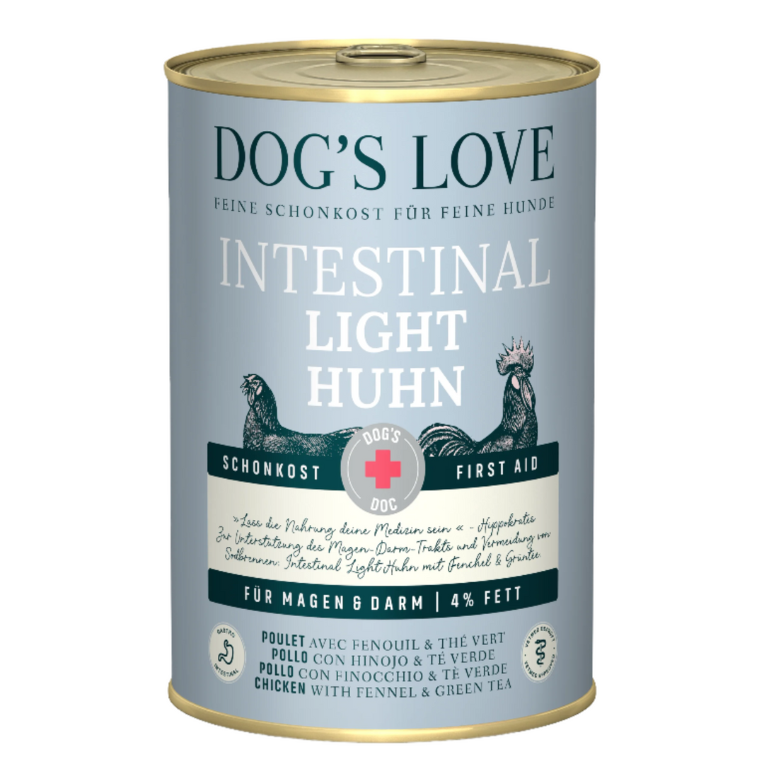 DOG'S LOVE konservai su vištiena žarnyno veiklai palaikyti (400 g.)