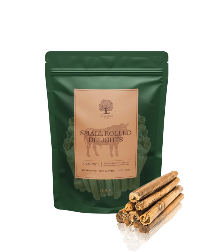 Essential mažos jautienos susuktos odos lazdelės (250 g.)