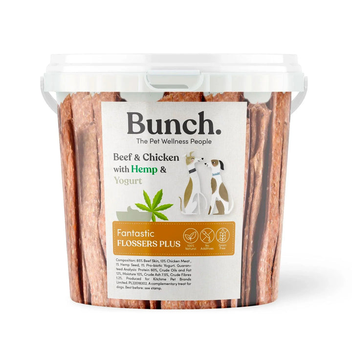 Bunch. chew sticks for dogs with beef, chicken, hemp and yogurt (500 g.)