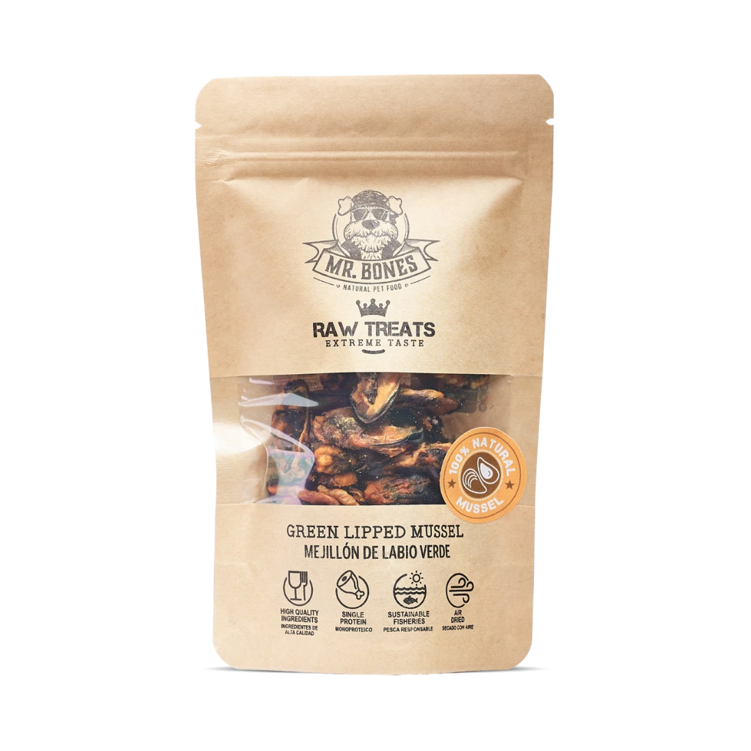 Mr. Bones RAW žaliosių midijų skanėstai šunims (45 g.)