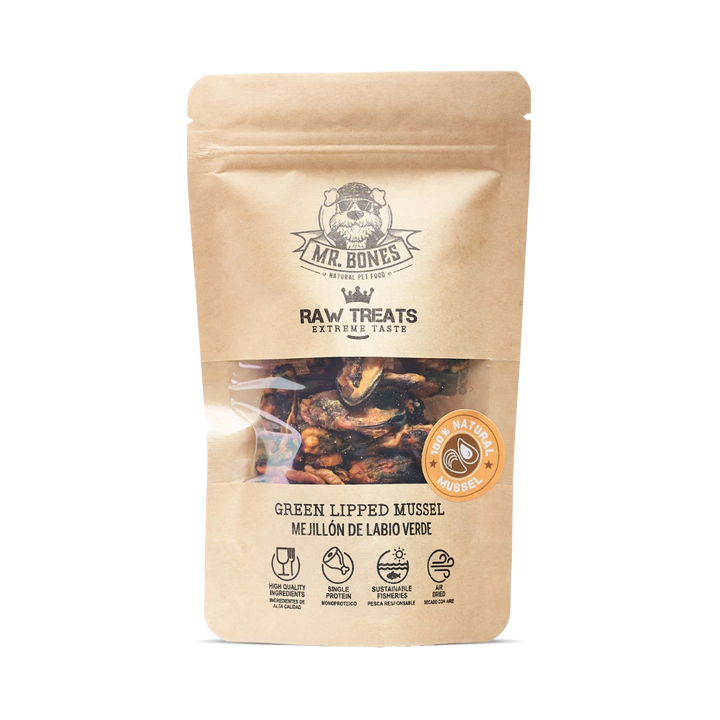 Mr. Bones RAW žaliosių midijų skanėstai šunims (45 g.)