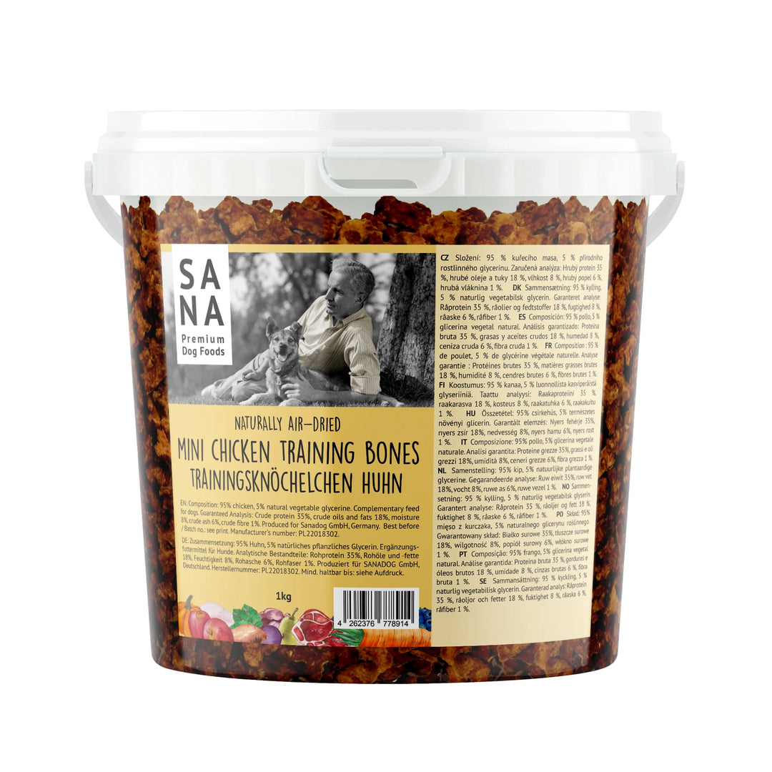 Sana Dog mini skanėstai su vištiena treniruotėms (1 kg.)