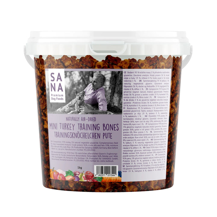 Sana Dog mini skanėstai su kalakutiena treniruotėms (1 kg.)