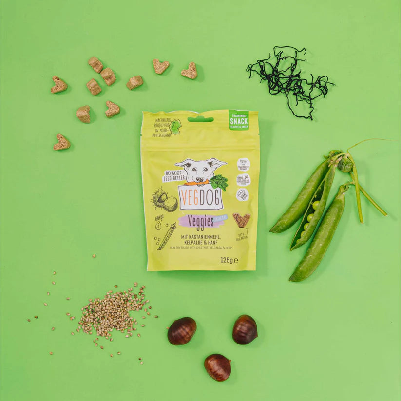VEGDOG VEGGIES Skincare augaliniai skanėstai šunims odai ir kailiui (125 g.)