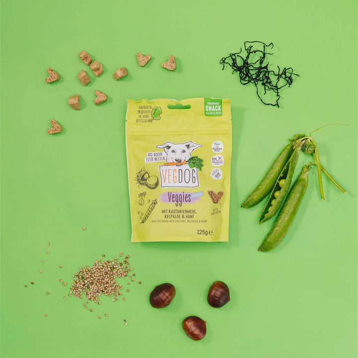 VEGDOG VEGGIES Skincare augaliniai skanėstai šunims odai ir kailiui (125 g.)